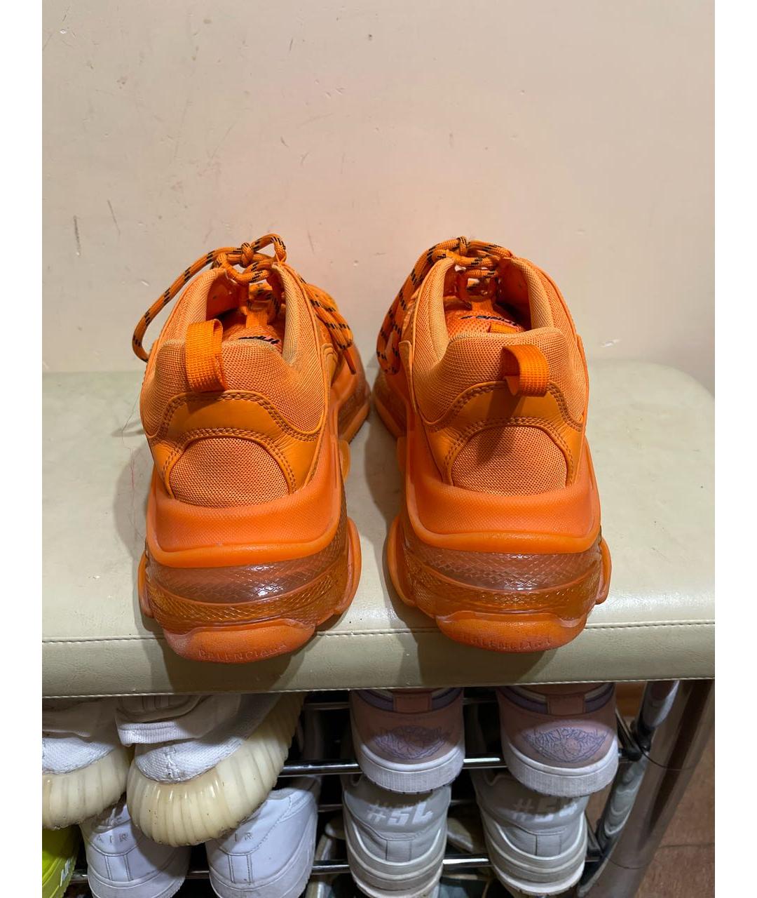 BALENCIAGA Оранжевое текстильные низкие кроссовки / кеды, фото 4
