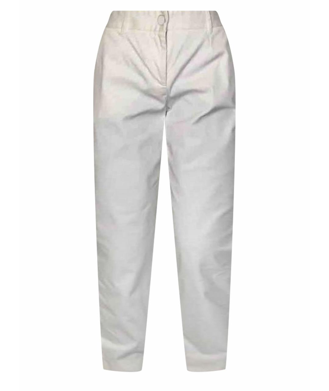 DOLCE&GABBANA Белые хлопковые прямые брюки, фото 1