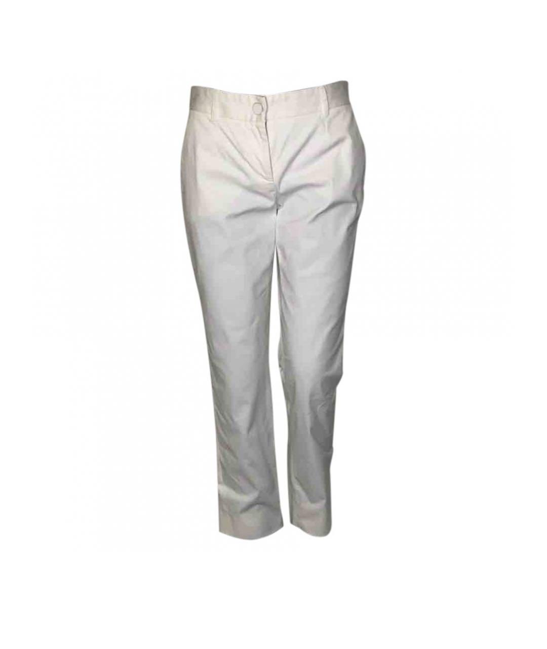 DOLCE&GABBANA Белые хлопковые прямые брюки, фото 5