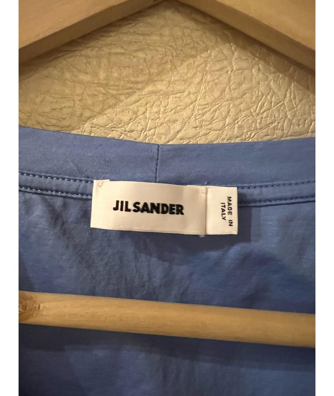 JIL SANDER Синяя хлопковая блузы, фото 3