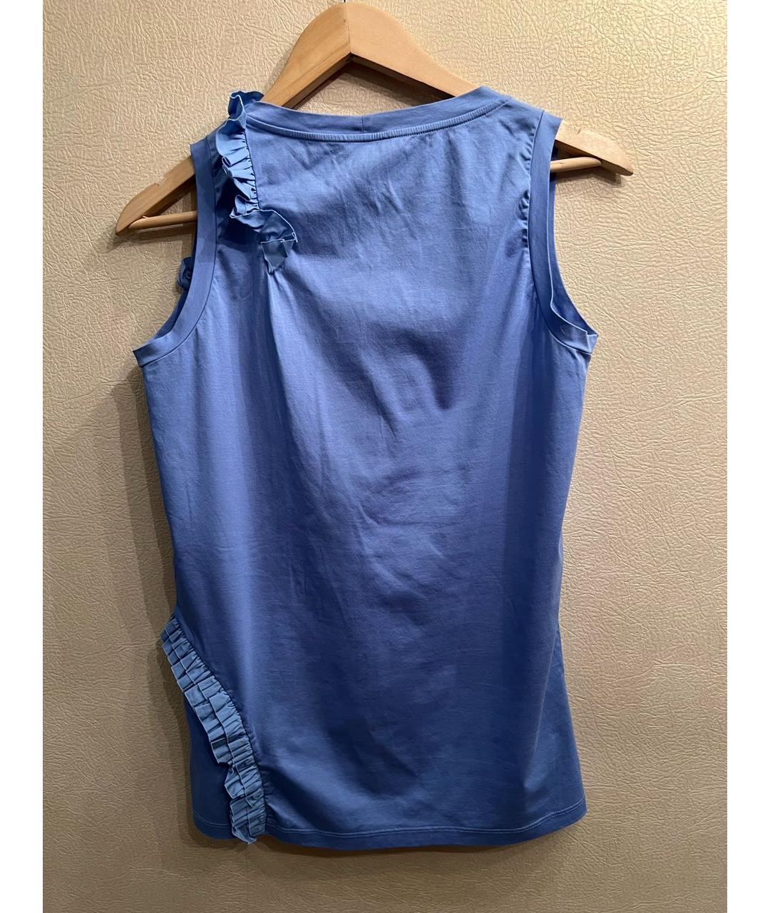 JIL SANDER Синяя хлопковая блузы, фото 2