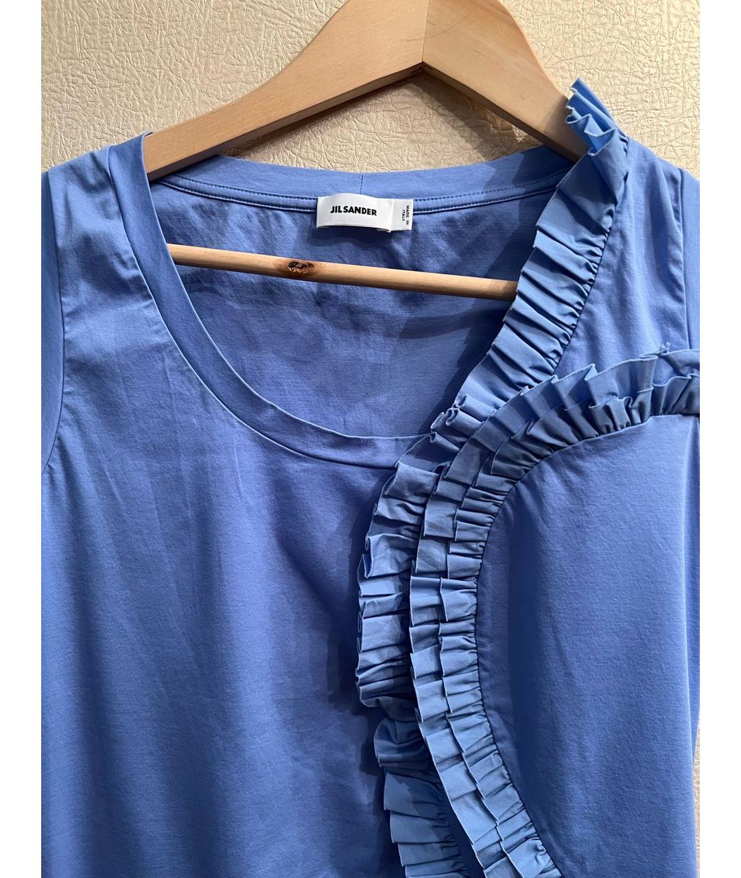 JIL SANDER Синяя хлопковая блузы, фото 6