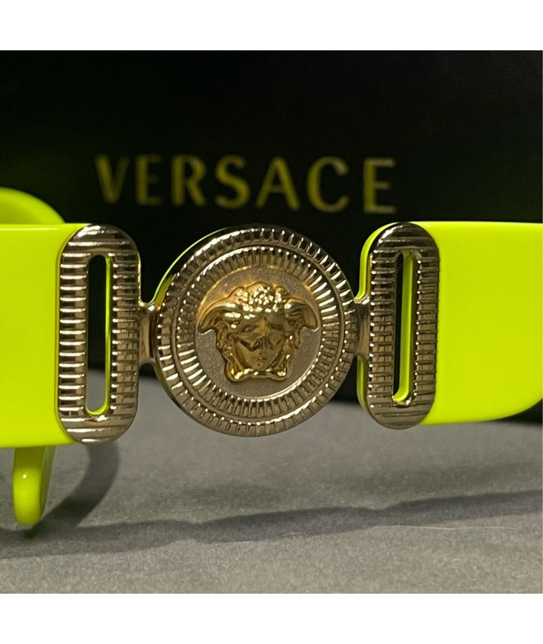 VERSACE Салатовые пластиковые солнцезащитные очки, фото 3