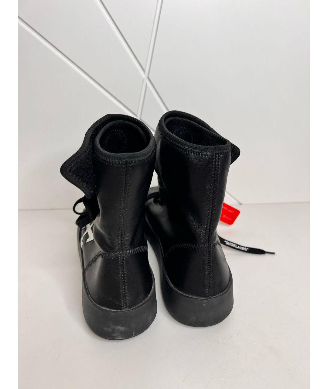 OFF-WHITE Черные кожаные кроссовки, фото 4