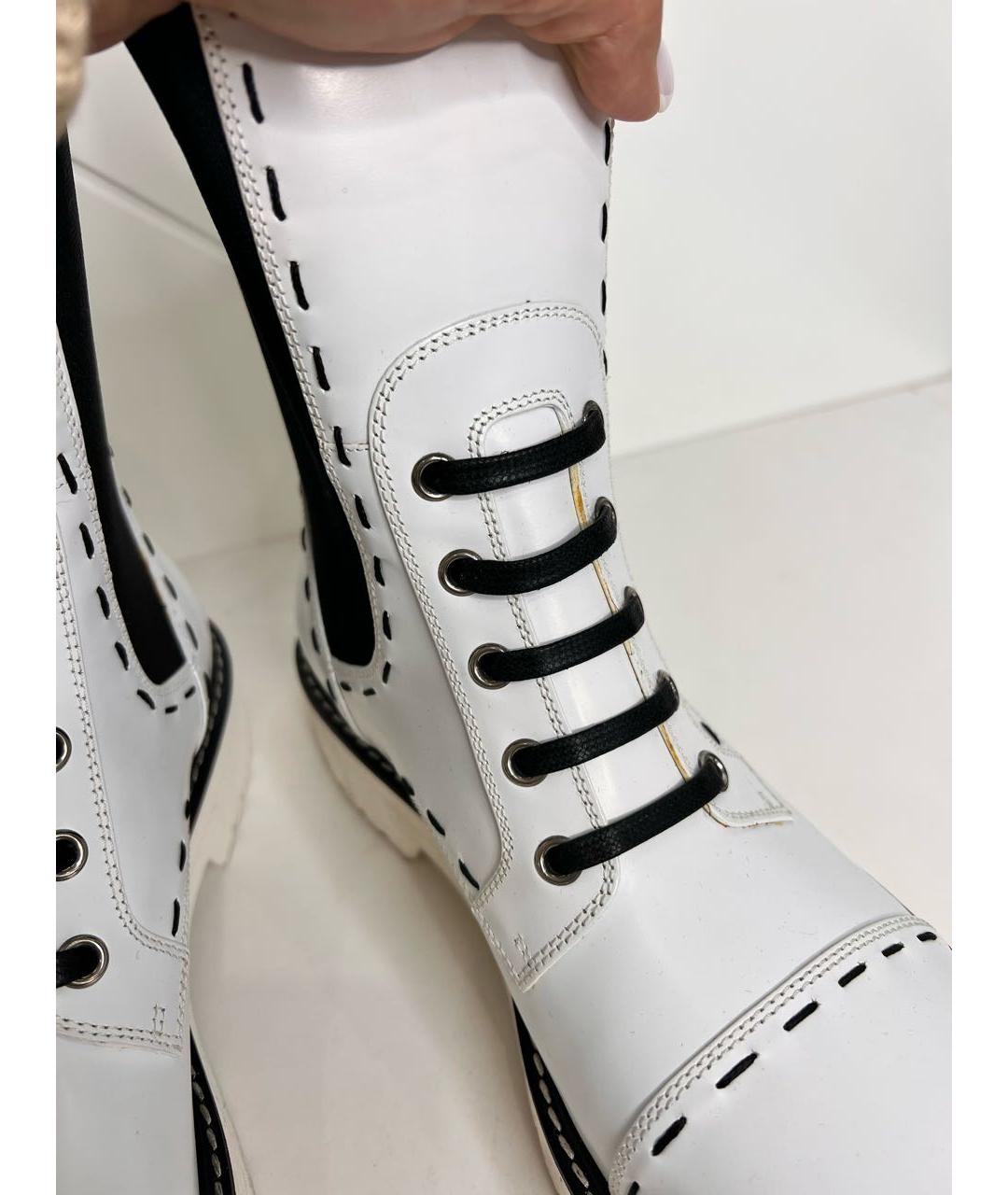 DOLCE&GABBANA Белые кожаные ботинки, фото 3