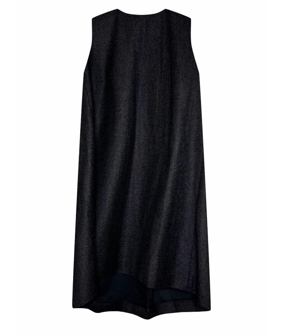 SAINT LAURENT Серое шерстяное коктейльное платье, фото 1