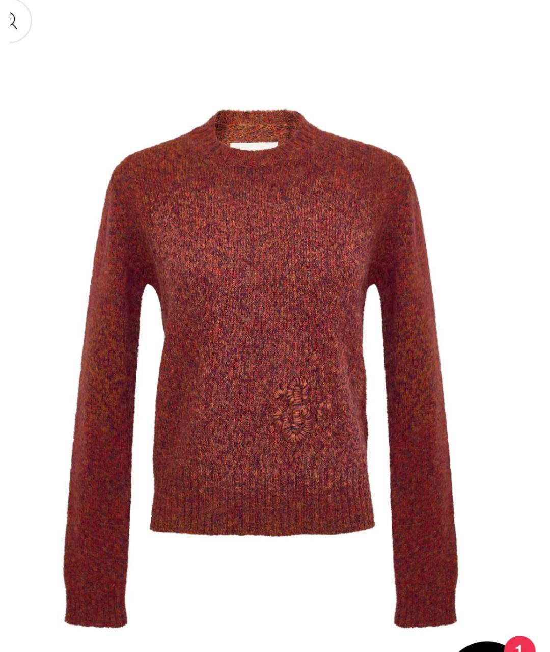 JIL SANDER Бордовый шелковый джемпер / свитер, фото 4