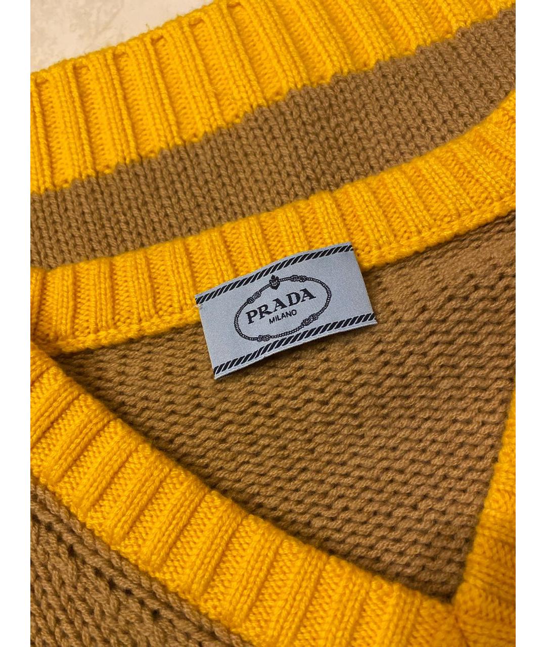 PRADA Бежевый кашемировый джемпер / свитер, фото 5