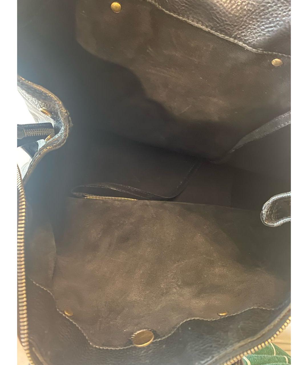 SAINT LAURENT Черная кожаная сумка с короткими ручками, фото 5