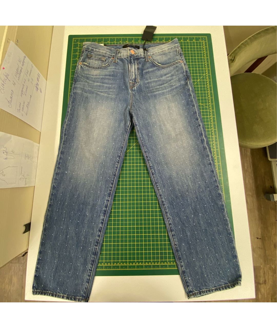 JBRAND Голубые хлопковые прямые джинсы, фото 2