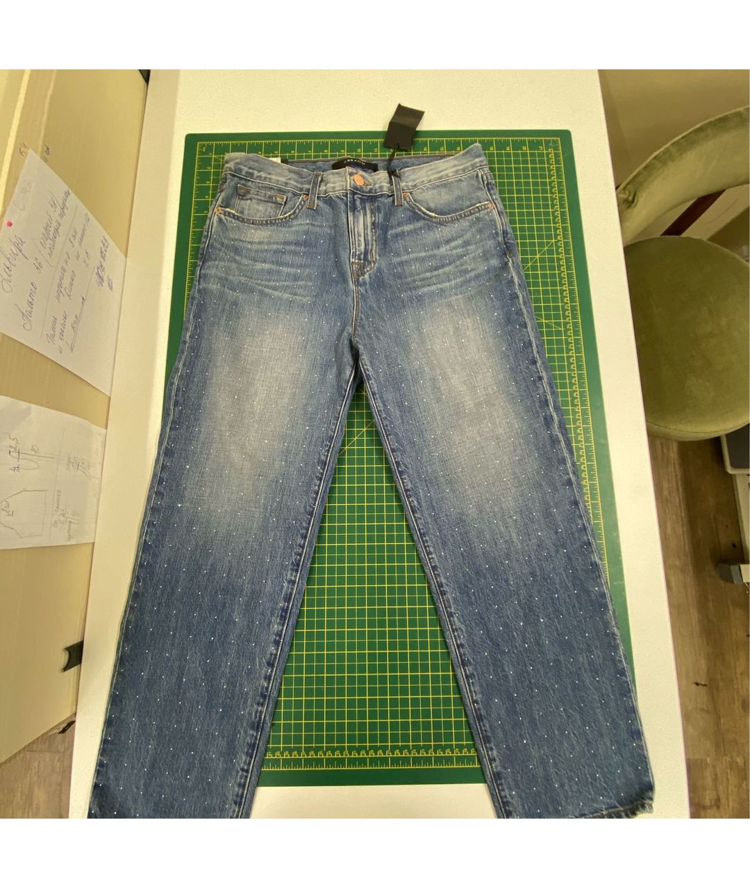 JBRAND Голубые хлопковые прямые джинсы, фото 6