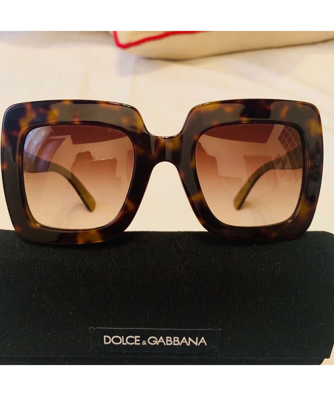 DOLCE&GABBANA Коричневые пластиковые солнцезащитные очки, фото 7