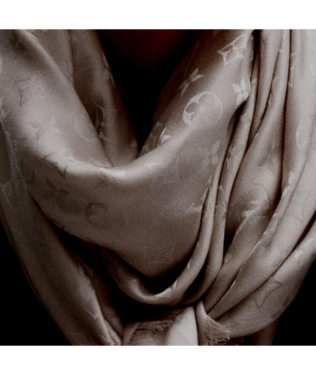LOUIS VUITTON PRE-OWNED Серый шерстяной платок, фото 6