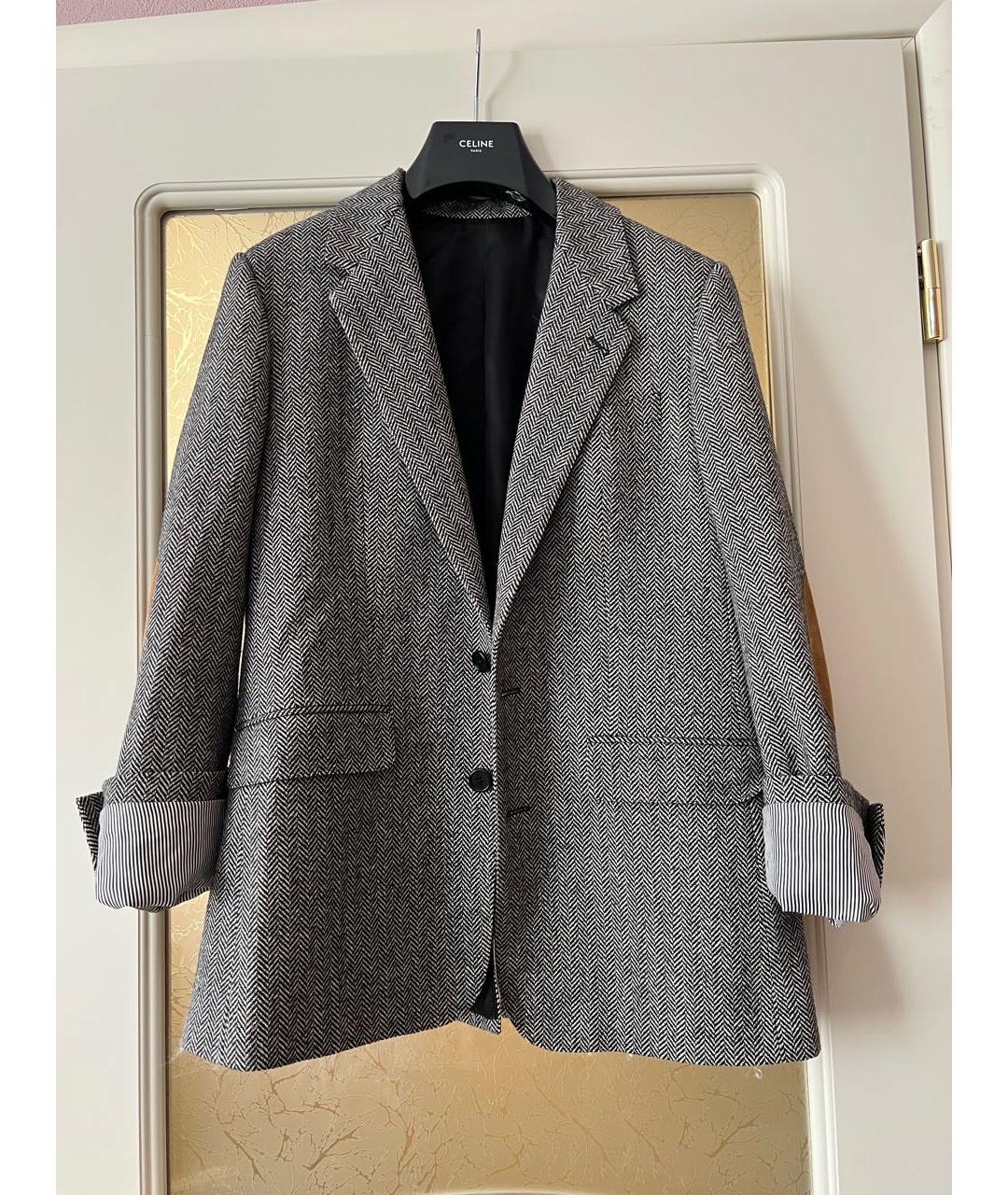 CELINE PRE-OWNED Серый шерстяной жакет/пиджак, фото 6
