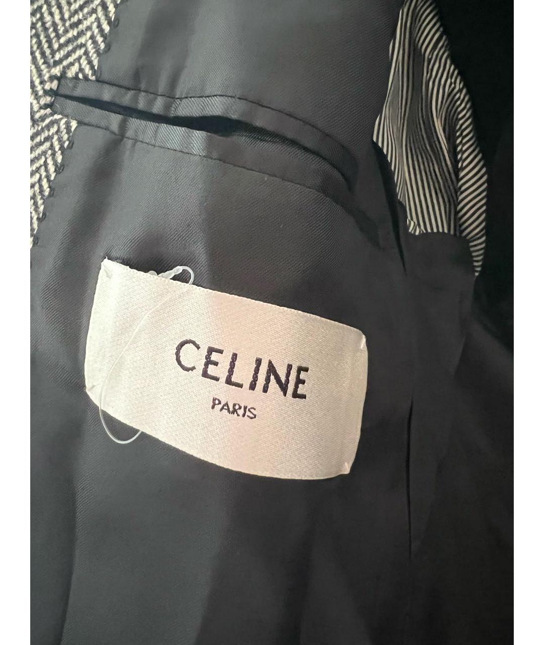 CELINE PRE-OWNED Серый шерстяной жакет/пиджак, фото 3
