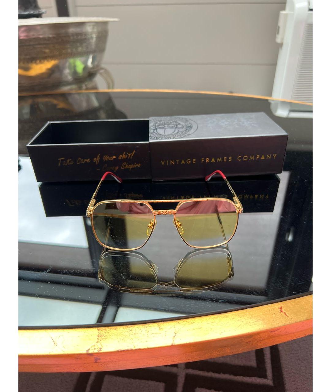 VINTAGE FRAMES Желтые металлические солнцезащитные очки, фото 5