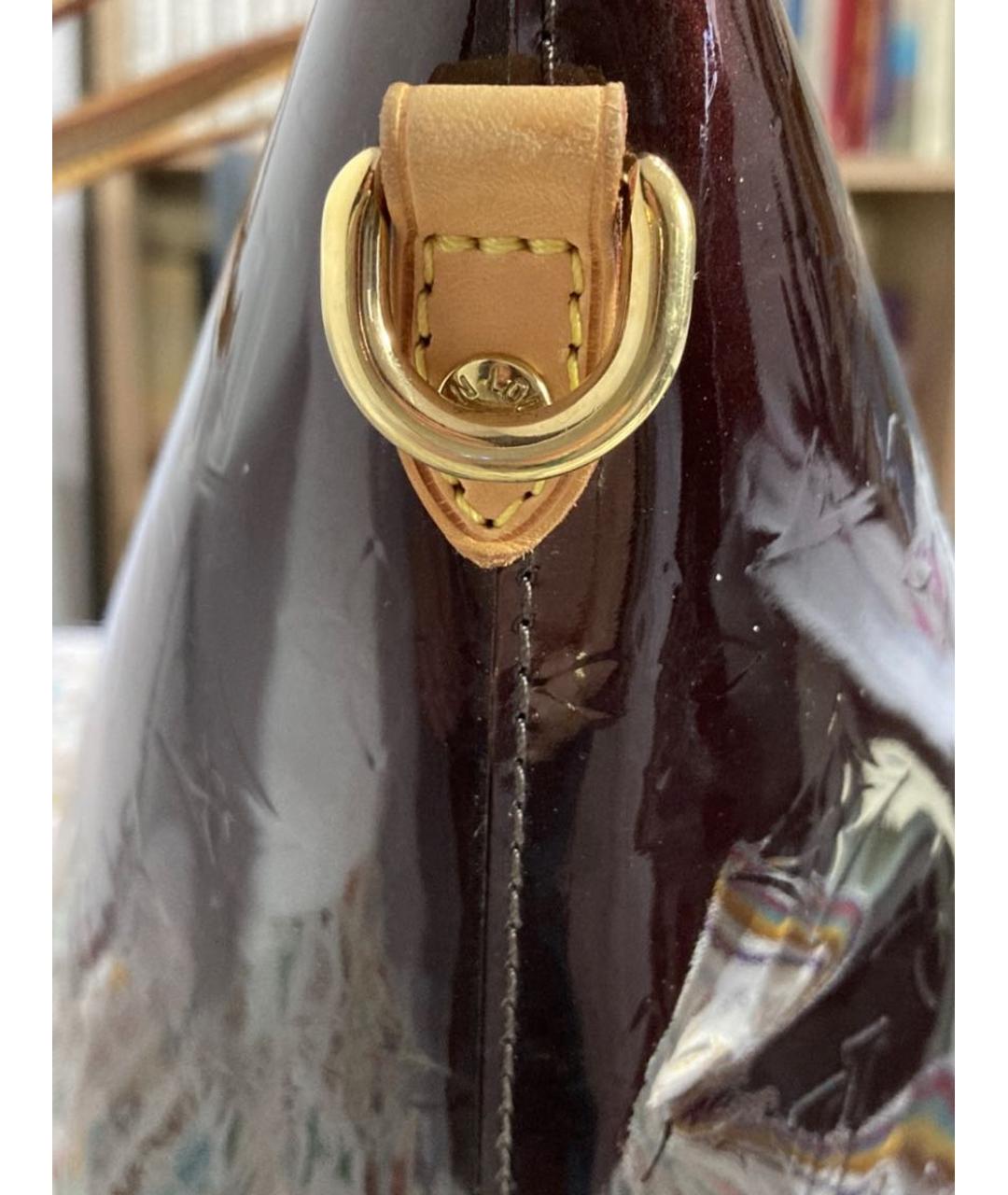 LOUIS VUITTON PRE-OWNED Бордовая сумка тоут из лакированной кожи, фото 7