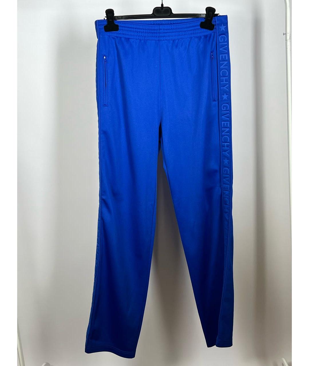 GIVENCHY Синие полиэстеровые прямые брюки, фото 7