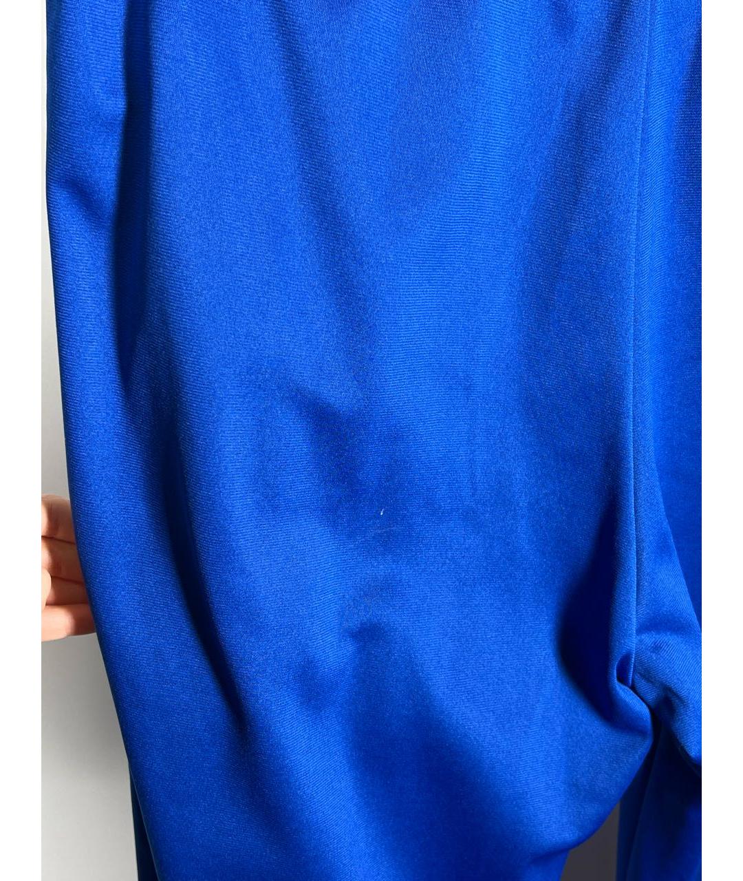 GIVENCHY Синие полиэстеровые прямые брюки, фото 4