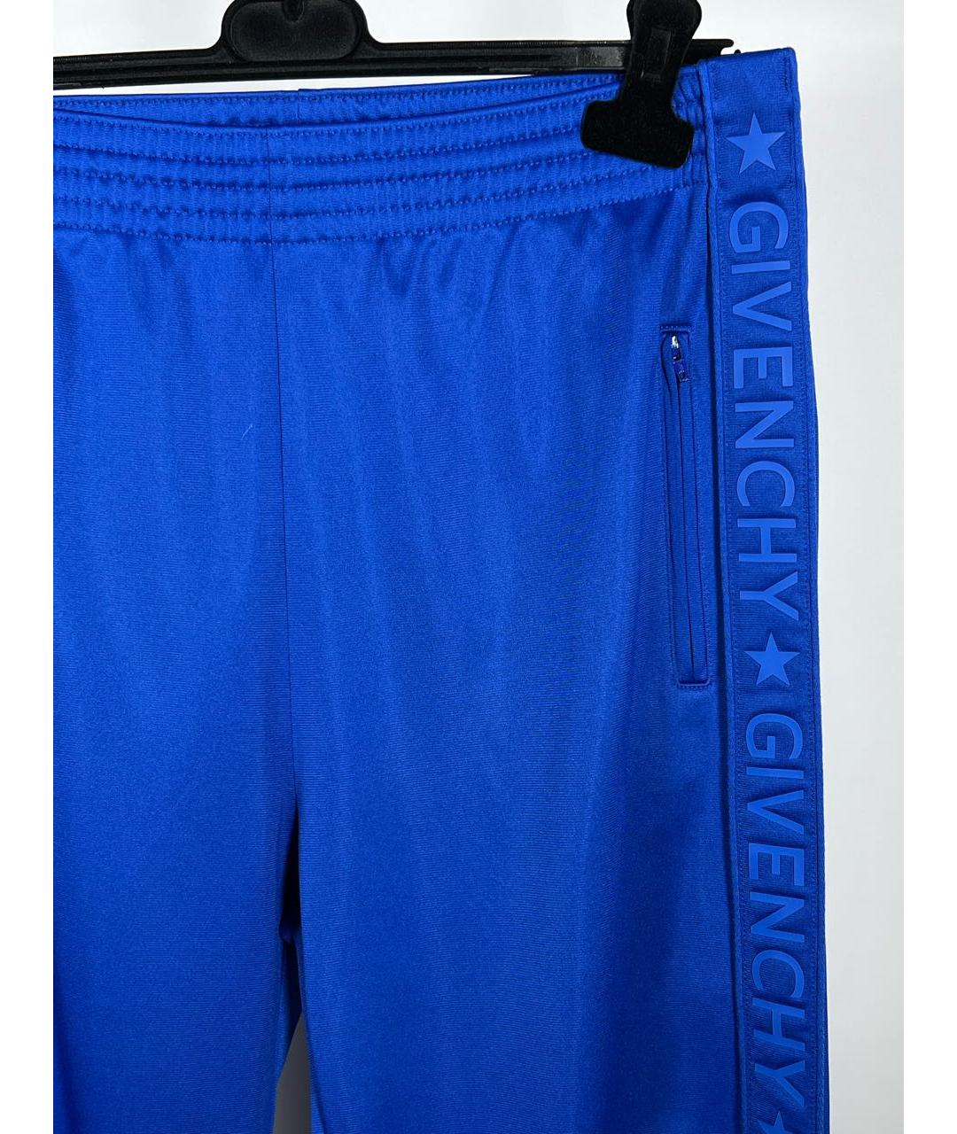 GIVENCHY Синие полиэстеровые прямые брюки, фото 3