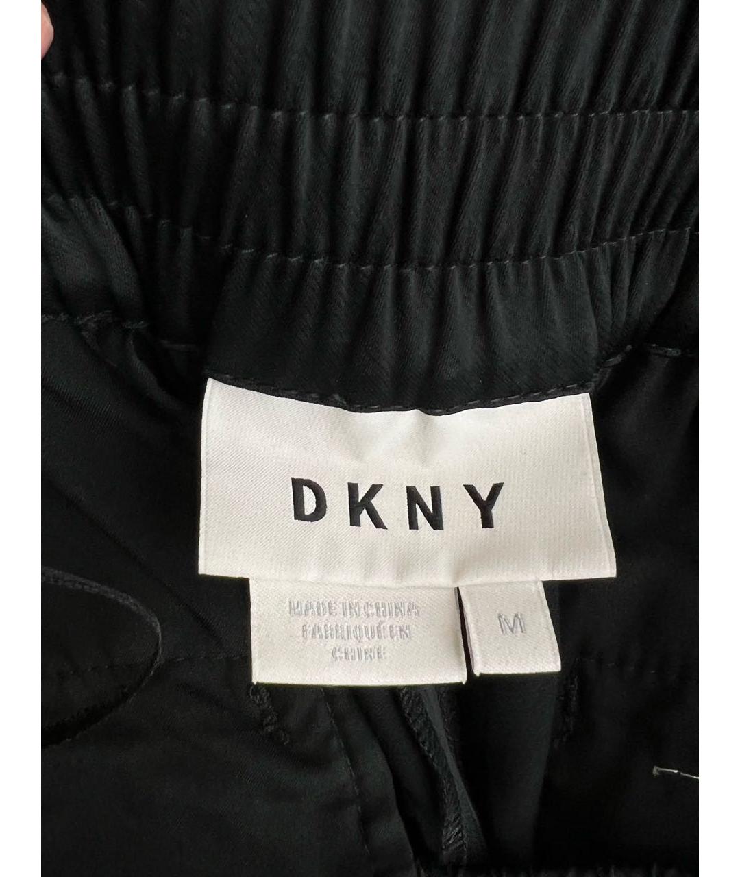 DKNY Черные вискозные брюки широкие, фото 5