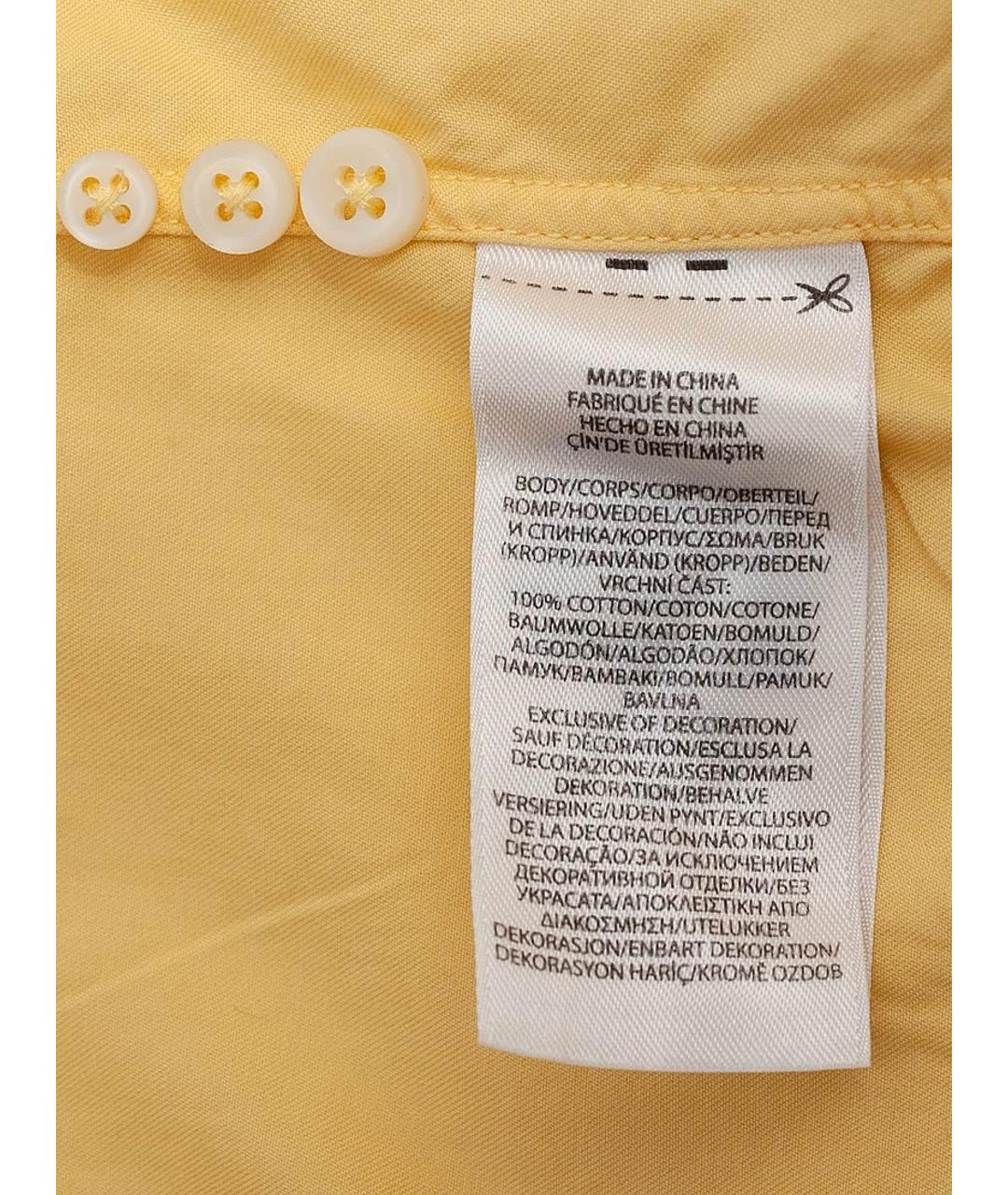 RALPH LAUREN Желтая хлопковая кэжуал рубашка, фото 4