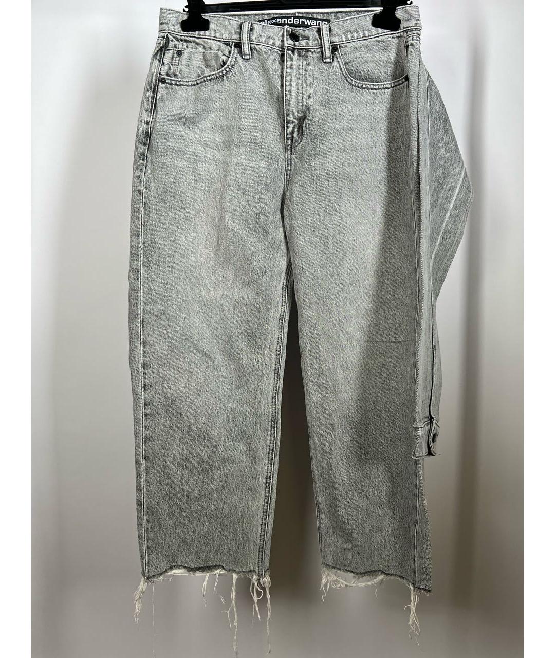 ALEXANDER WANG Серые хлопковые прямые джинсы, фото 5