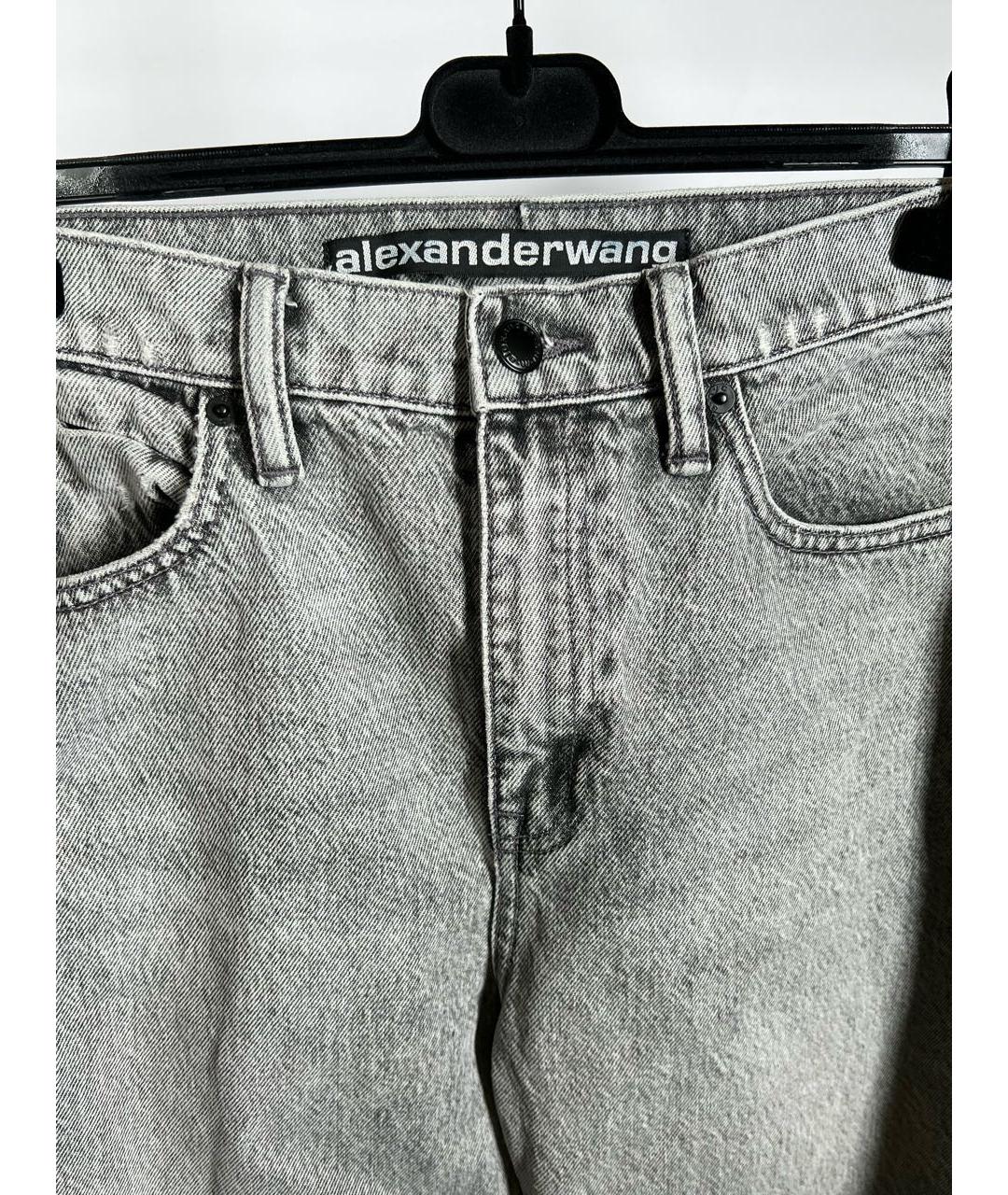 ALEXANDER WANG Серые хлопковые прямые джинсы, фото 4