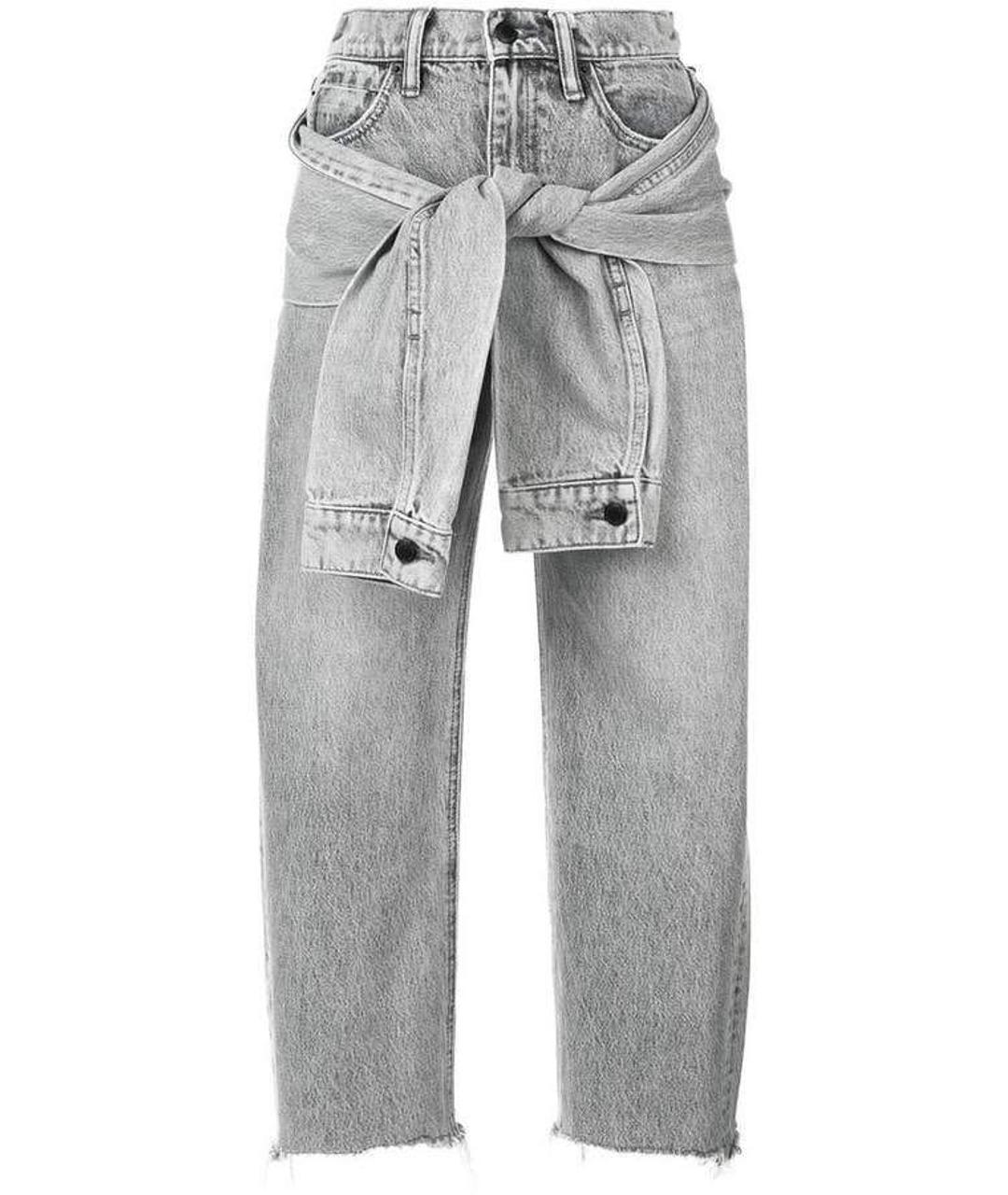 ALEXANDER WANG Серые хлопковые прямые джинсы, фото 1