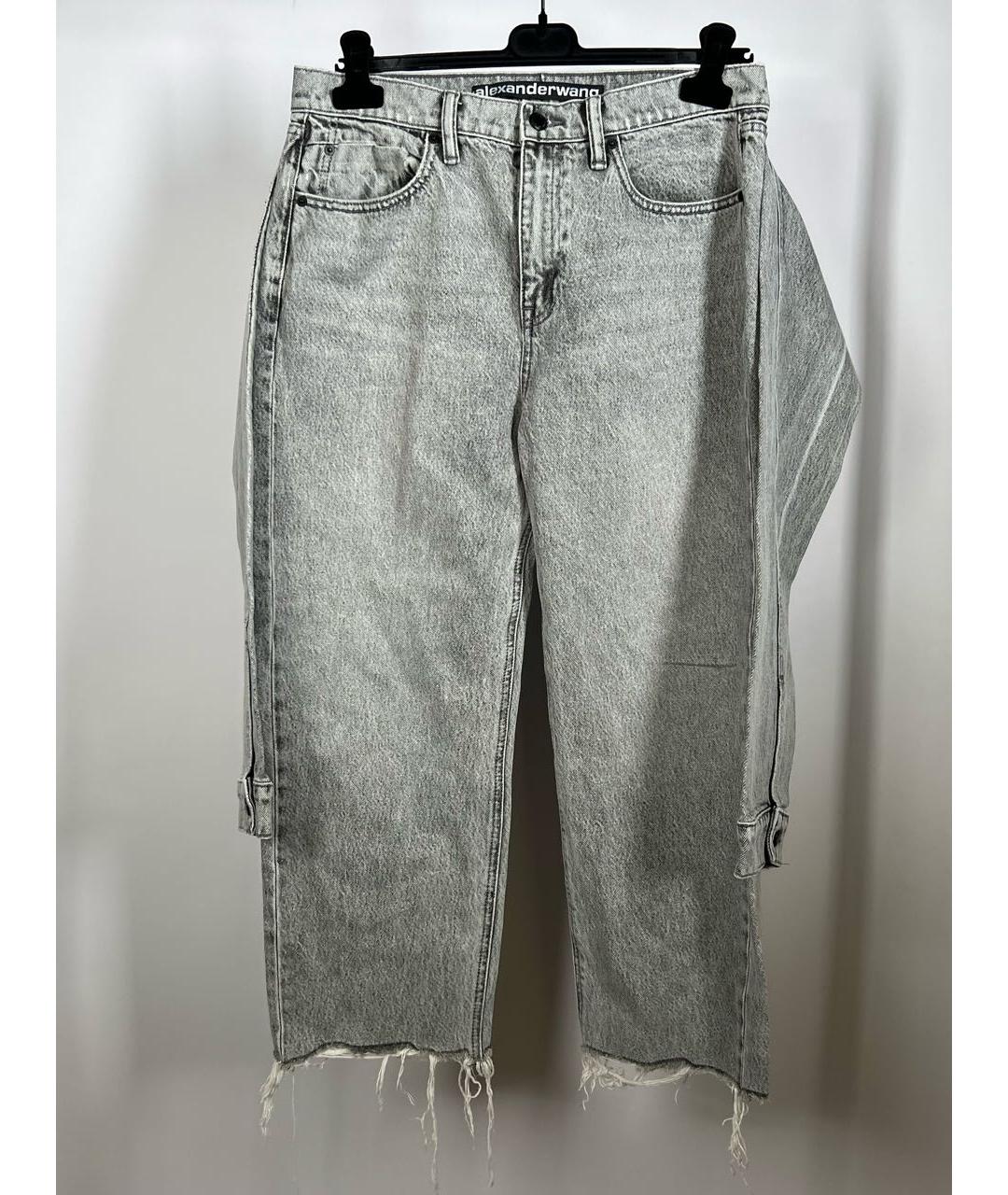 ALEXANDER WANG Серые хлопковые прямые джинсы, фото 2