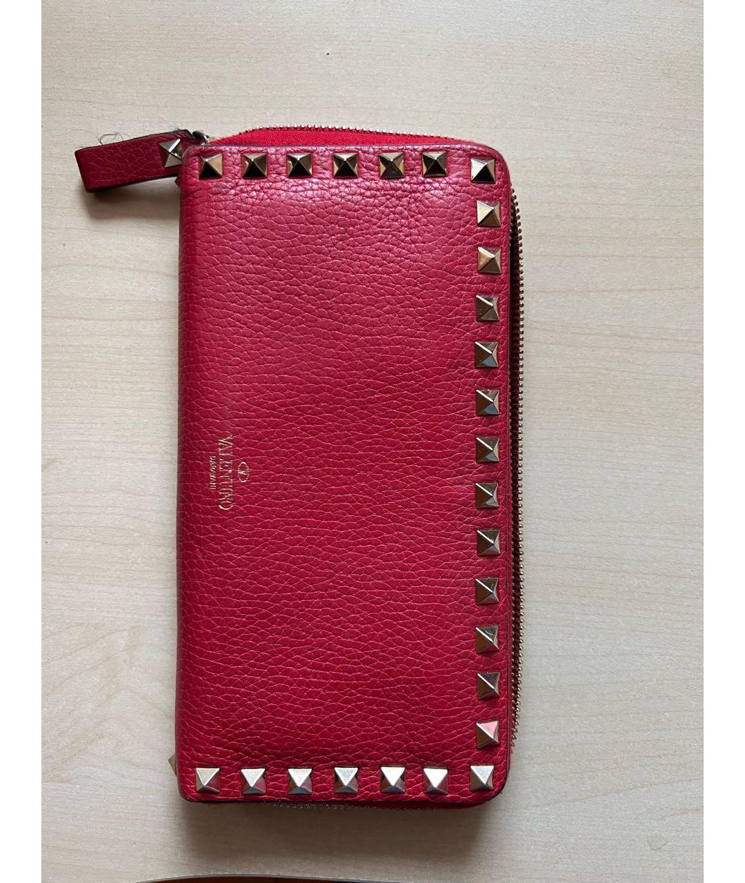 VALENTINO Красный кожаный кошелек, фото 2