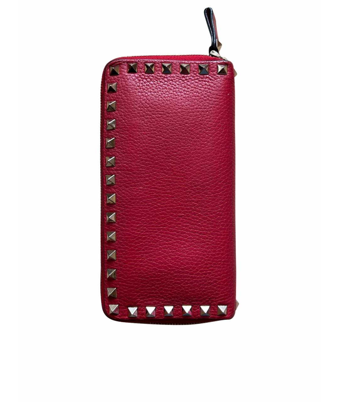 VALENTINO Красный кожаный кошелек, фото 1