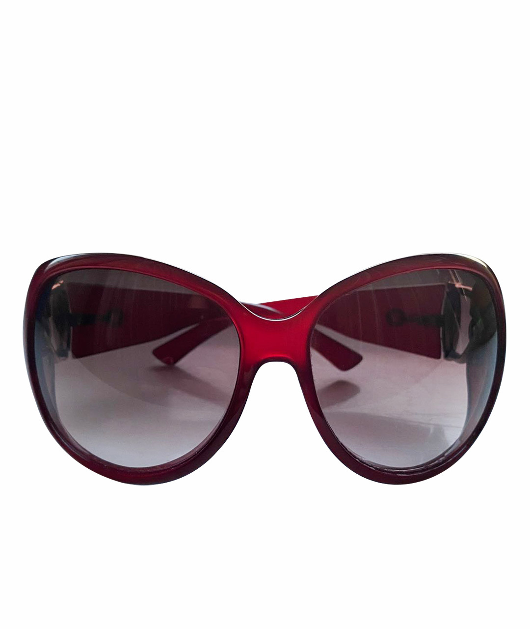 GUCCI Бордовые пластиковые солнцезащитные очки, фото 1