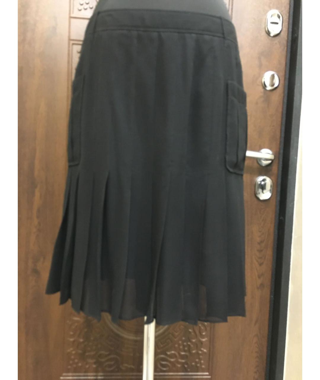 SAINT LAURENT Черная шелковая юбка миди, фото 9