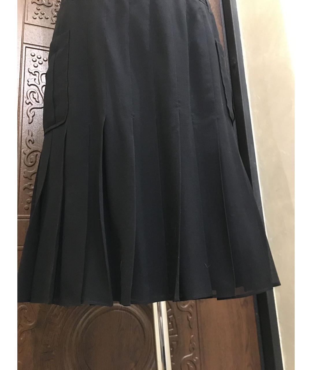 SAINT LAURENT Черная шелковая юбка миди, фото 4