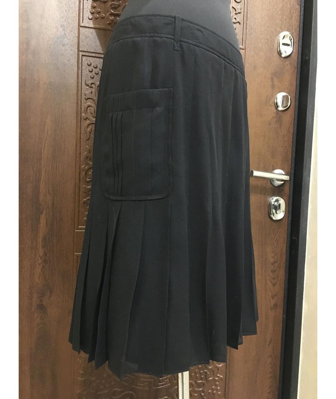 SAINT LAURENT Черная шелковая юбка миди, фото 3