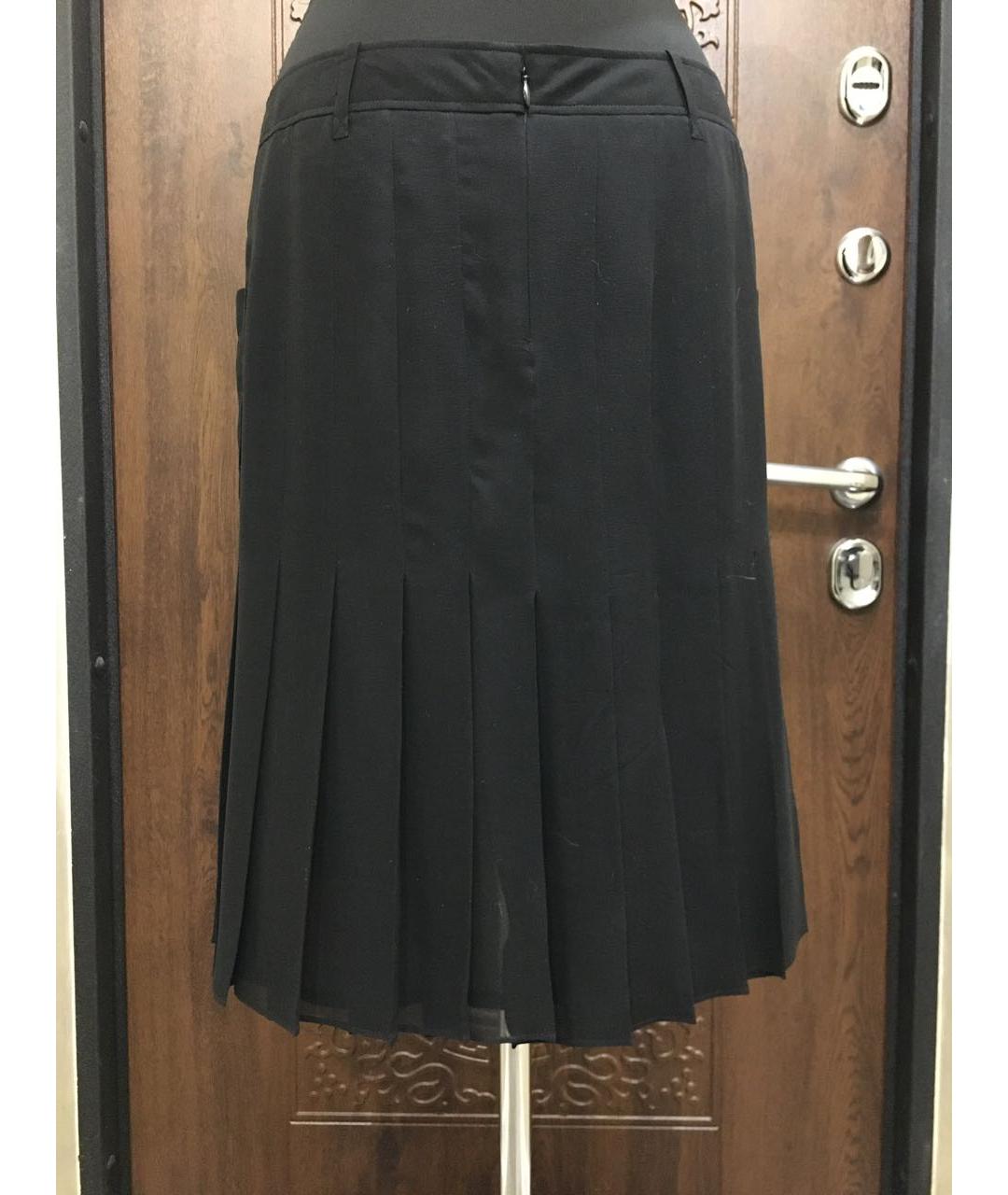SAINT LAURENT Черная шелковая юбка миди, фото 2