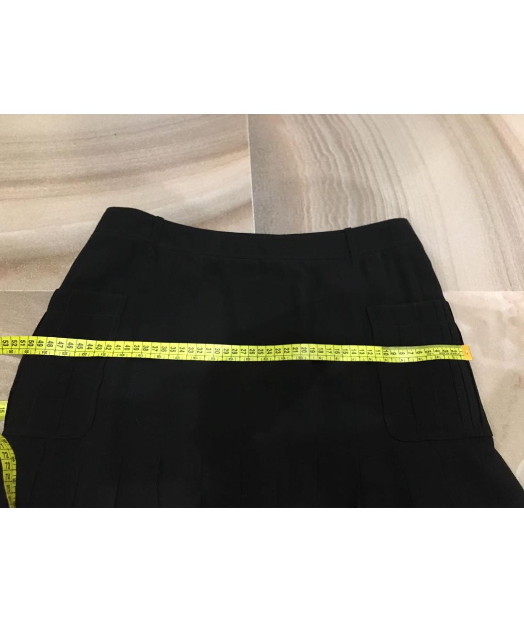 SAINT LAURENT Черная шелковая юбка миди, фото 7