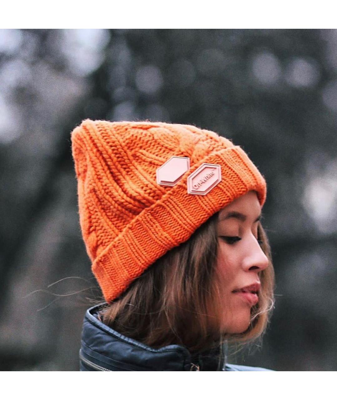 OFF-WHITE Оранжевая шерстяная шапка, фото 6
