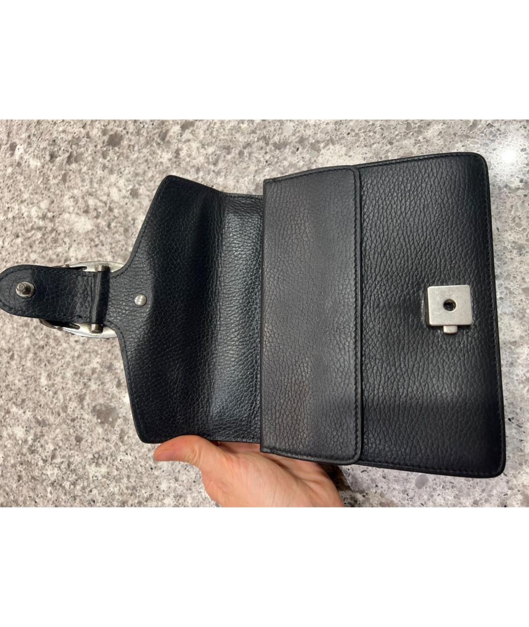 GUCCI Черная кожаная сумка через плечо, фото 4