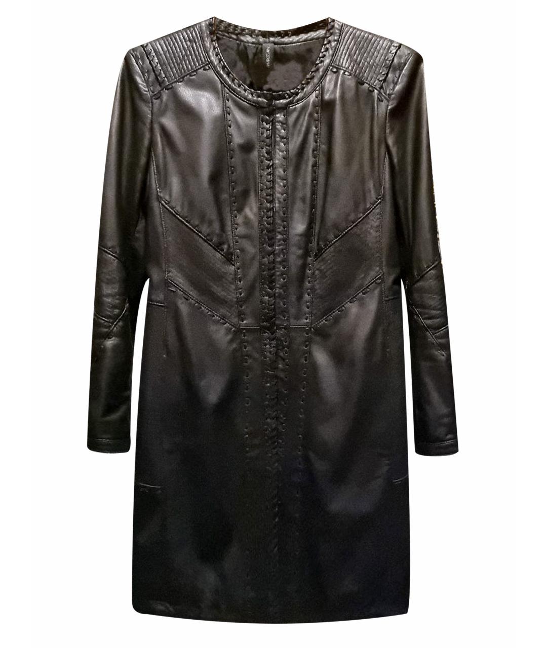 MARC CAIN Черное кожаное пальто, фото 1