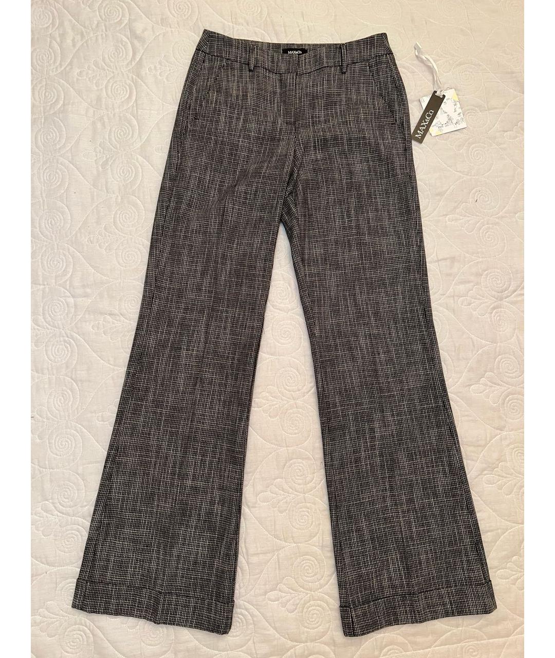 MAX&CO Серые шерстяные прямые брюки, фото 5