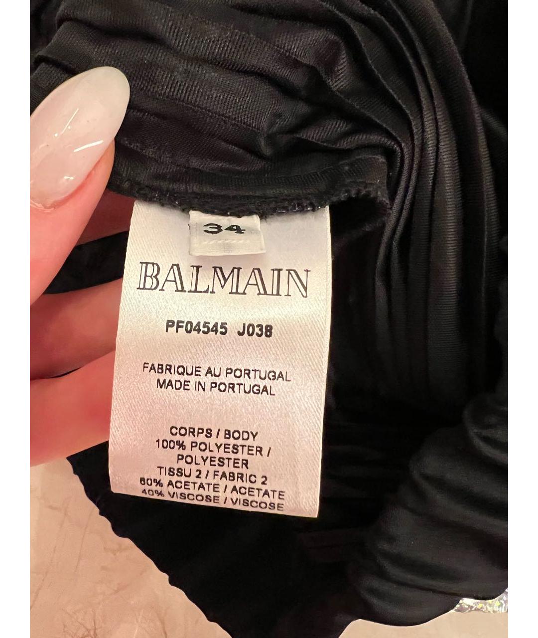 BALMAIN Серебряная полиэстеровая юбка мини, фото 4