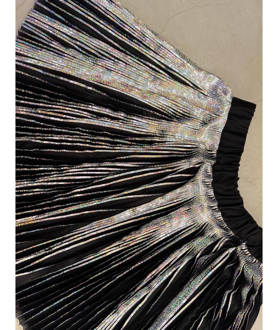 BALMAIN Серебряная полиэстеровая юбка мини, фото 2