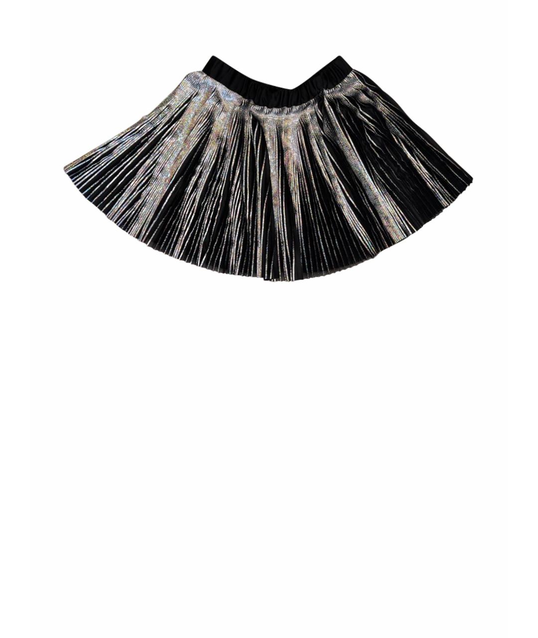 BALMAIN Серебряная полиэстеровая юбка мини, фото 1