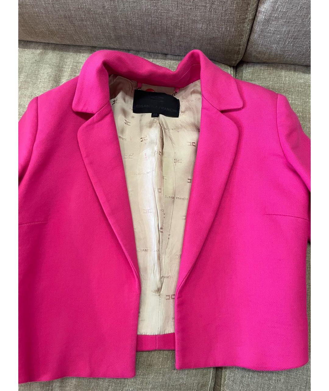 ELISABETTA FRANCHI Розовый жакет/пиджак, фото 2
