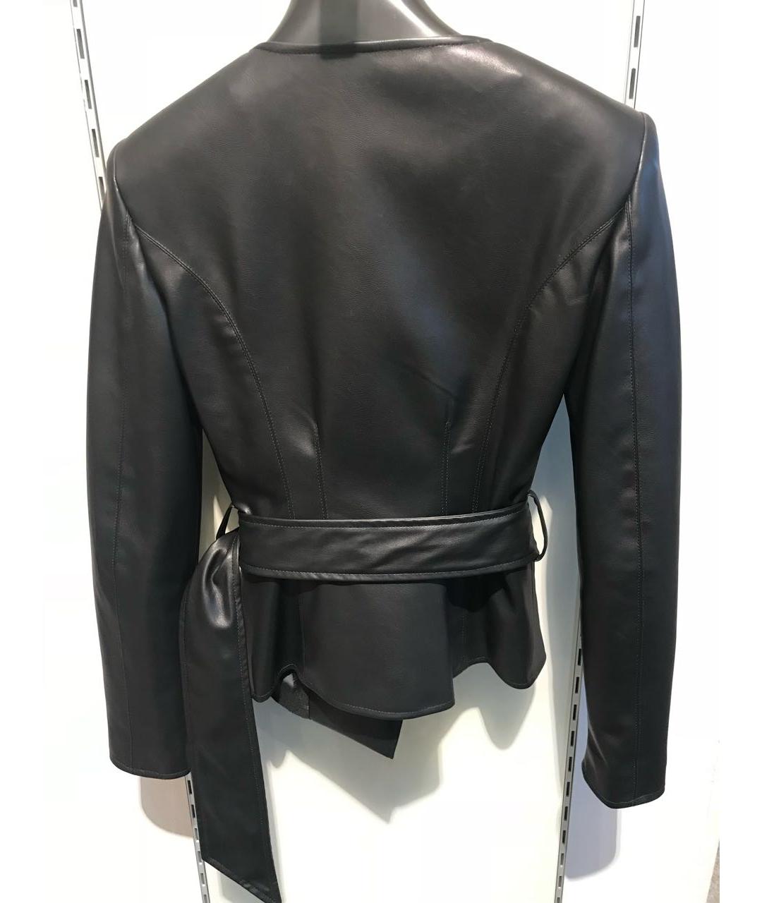 ELISABETTA FRANCHI Черная куртка из экзотической кожи, фото 2