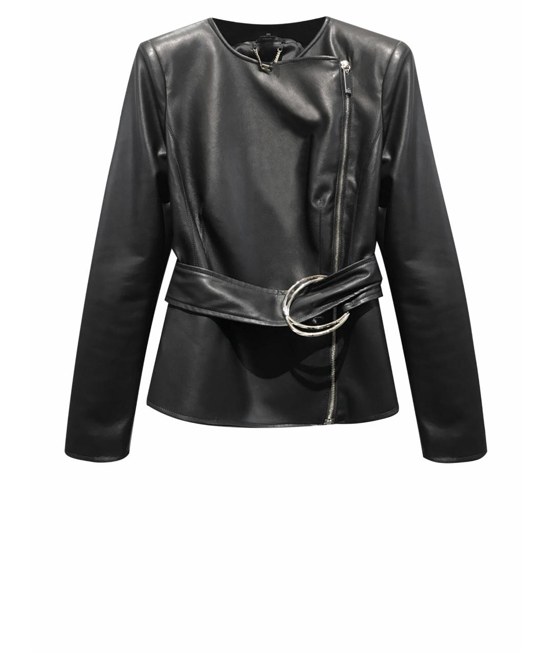 ELISABETTA FRANCHI Черная куртка из экзотической кожи, фото 1