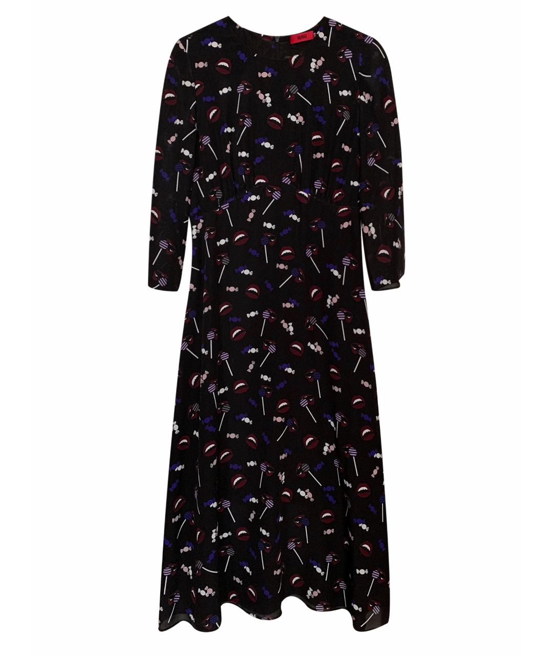HUGO BOSS Черное полиэстеровое повседневное платье, фото 5