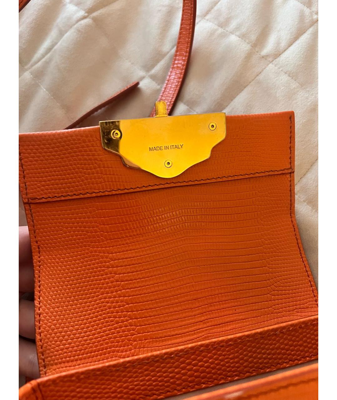 DOLCE&GABBANA Оранжевая кожаная сумка через плечо, фото 8